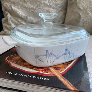 Corning Ware Shadow Iris, Vintage, Pyrex Lid, 1 Lt
